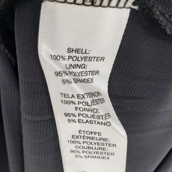 Chico's Easywear Asymmetrical Tunic Top L Abstract Wavy Texture Knit Gray Black - Picture 8 of 9